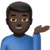 💁🏿‍♂️ man tipping hand: dark skin tone display on Apple